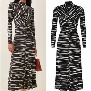 Stine Goya Asher Ruched Stretch-Jersey Midi Dress